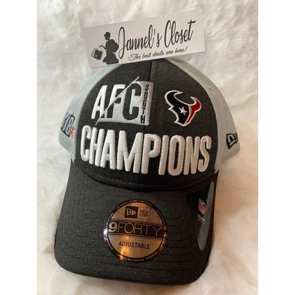 Men's Houston Texans New Era Heather Charcoal 2018 AFC South Division Ch…